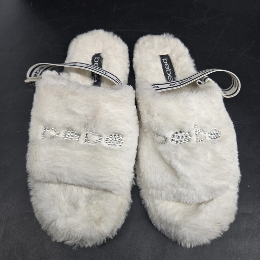 Bebe Plush Faux Fur Slippers 10
